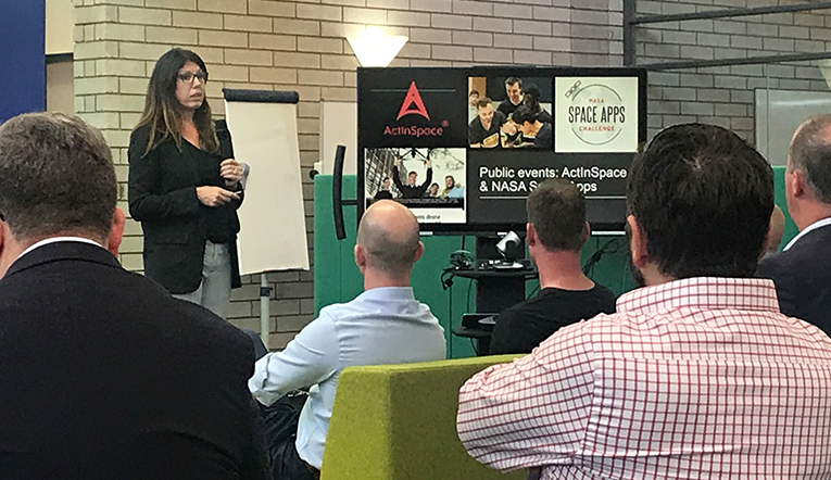 ICC's Jasmine Vreudgenburg presenting at the new Whyalla innovation hub